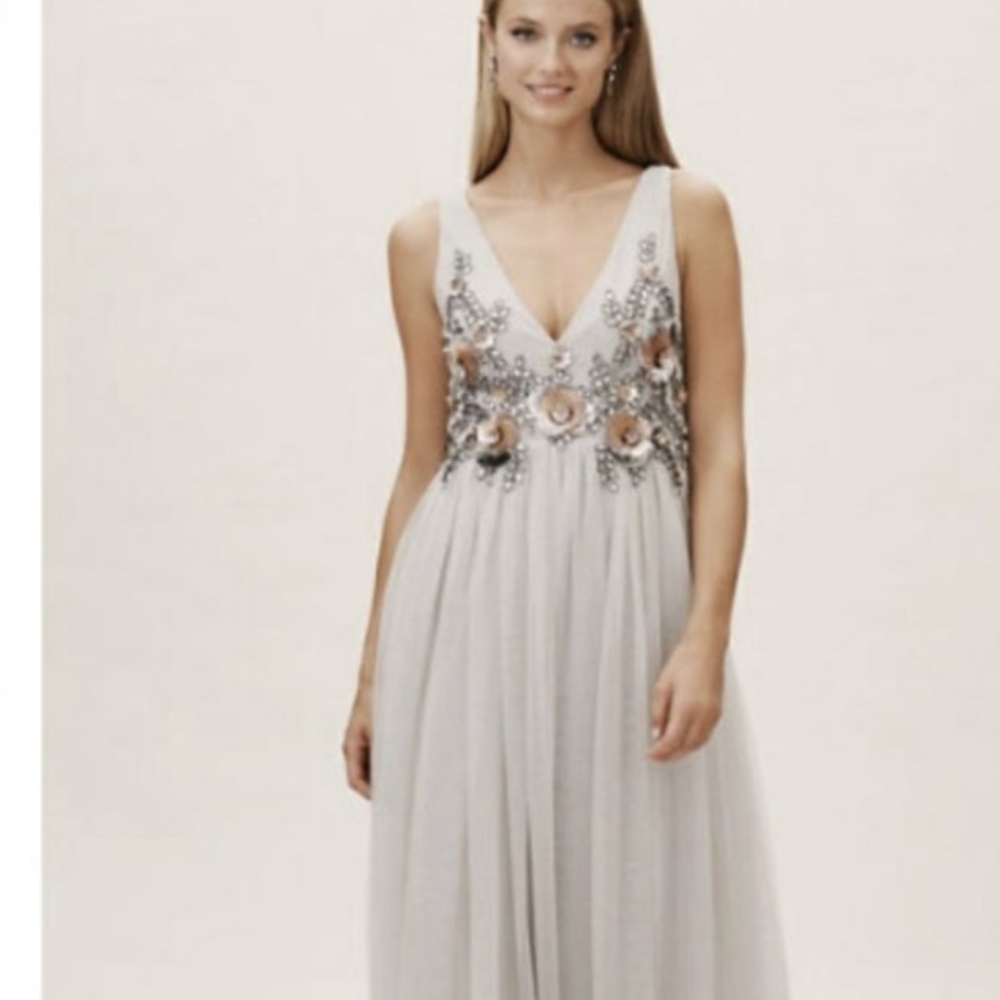 Anthropologie x BHLDN Isabel Dress (Fog)